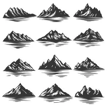Mountain elements set collection vector illustration 스톡 일러스트