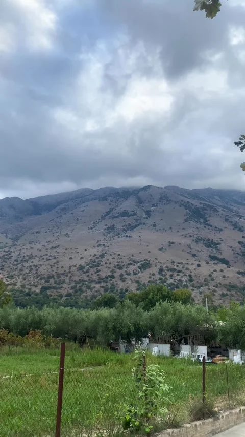 Mountain. Elevation. A village in the mountains. Vertical video Stock Footage 286340171