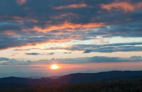Mountain evening glow Stock Photos