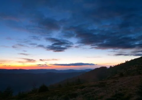 Mountain evening glow Stock Photos