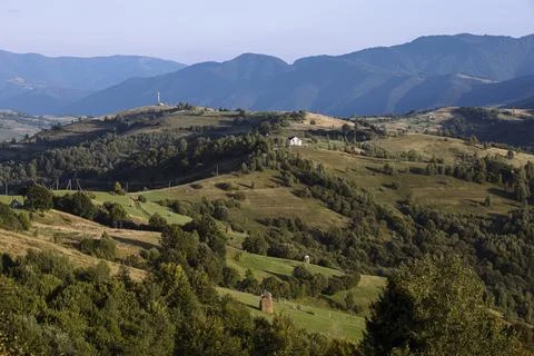 Mountain evening landscape with clouds 写真素材
