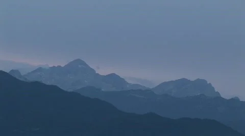 Mountain, from evening to night Stock Footage 844840
