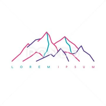 Mountain Everest outdoor adventure insignia Stock Illustration