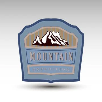 Mountain expedition logo Stock Illustration