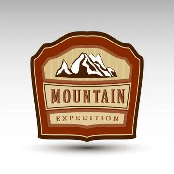 Mountain expedition logo Stock Illustration