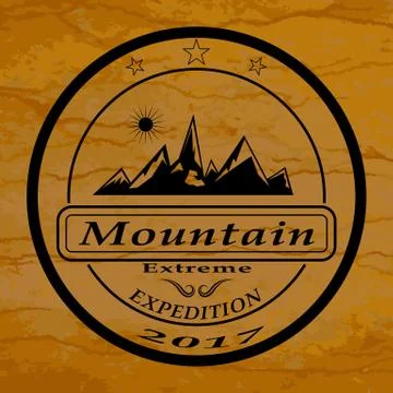 The mountain expedition logo Stock Illustration