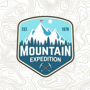 Mountain expedition patch. Vector. Concept for shirt or badge, print, stamp or 스톡 일러스트