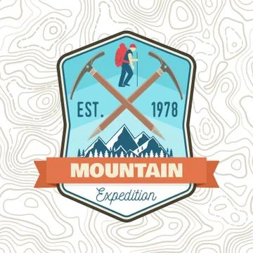 Mountain expedition patch. Vector. Concept for shirt or badge, print, stamp or Illustrazione stock