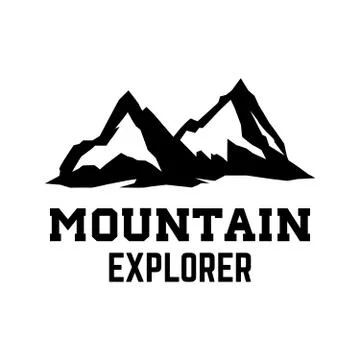 Mountain explorer. Emblem template with mountain peak. Design element for log Stock Illustration