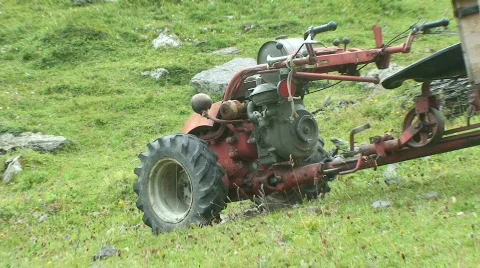 Mountain farmer vehicle Stock Footage