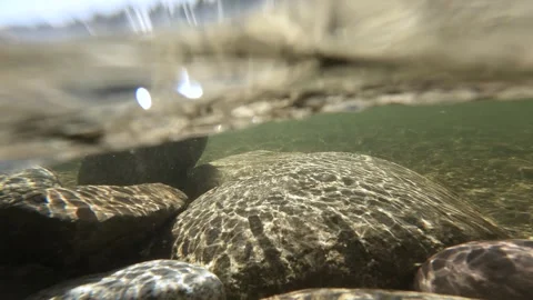 Mountain fast flowing rivers filled with oxygen, Jurgow poland. Stock Footage 274303335