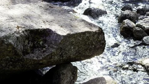Mountain fast river in the mountains Stock Photos