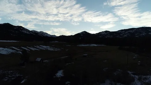 Mountain Field Sunset Stock Footage 101044674