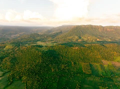 Mountain Fields Sunset 写真素材