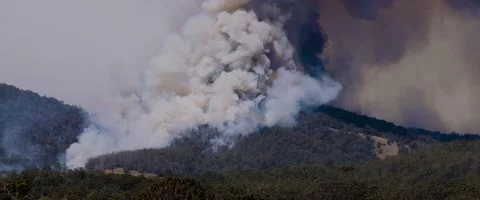 Mountain on Fire Stock Footage 139797078