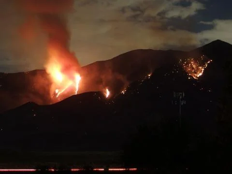 Mountain on Fire Stock Photos