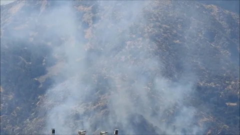 Mountain fires and smokes Stock Footage 100513970