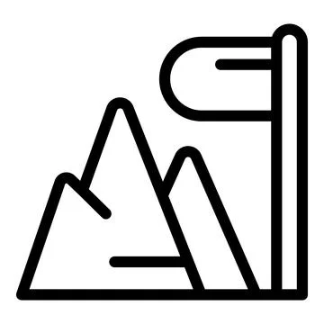 Mountain flag icon vector illustration Stock Illustration