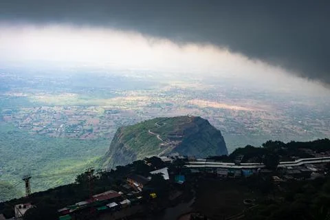 Mountain flat covered with dense cloud at morning 스톡 사진