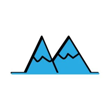 Mountain flat icon. Winter icon. simple design editable. design vector illust Ilustração Stock