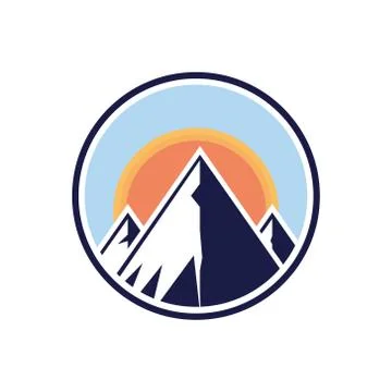 Mountain flat logo illustration Stock Illustration