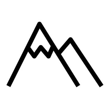 Mountain flat outline icon Stock Illustration