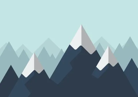 Mountain in flat style Stock Illustration