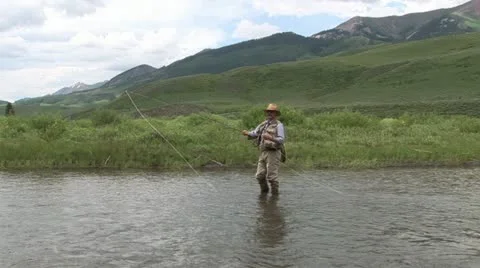 Mountain Fly Fishing Video stock 10919853