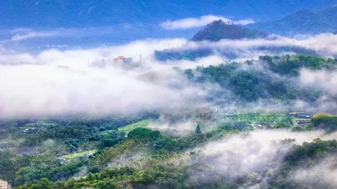 MOUNTAIN WITH FLYING CLOUDS IN TAIWAN Stock-Footage 201276560
