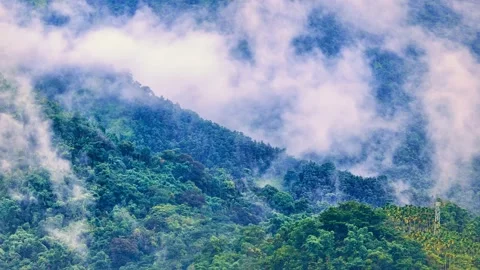 MOUNTAIN WITH FLYING CLOUDS IN TAIWAN Video stock 201295750