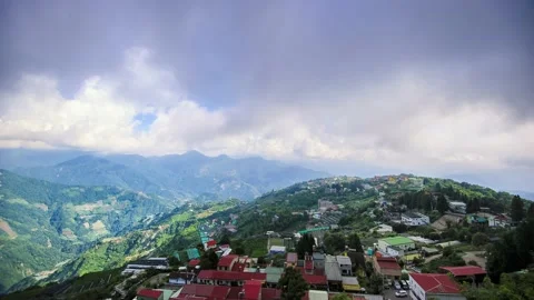 MOUNTAIN WITH FLYING CLOUDS IN TAIWAN Stock-Footage 202514271