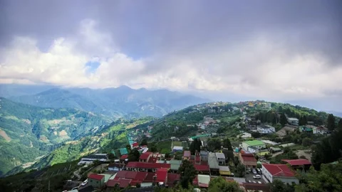 MOUNTAIN WITH FLYING CLOUDS IN TAIWAN Stock-Footage 202515038