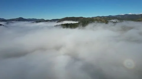 Mountain fog from a drone Video stock 239412224
