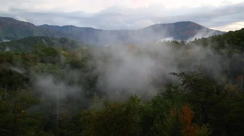 Mountain Fog Dusk Video stock 43486870