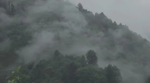 Mountain Fog Stock Footage 48392518