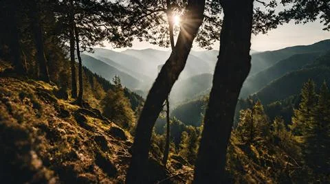 Mountain forest 1 Stock Photos