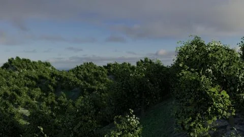 Mountain forest. 3d - rendering. Stock Illustration