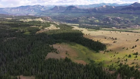 Mountain Forest Aerial Cloud Shadows Stock Footage 143722670