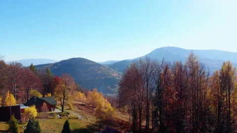 Mountain forest aerial Video stock 196422370