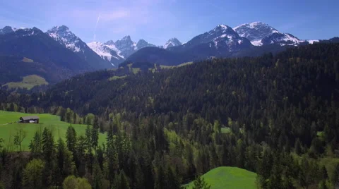 Mountain forest aerial shot Stock Footage 63763528
