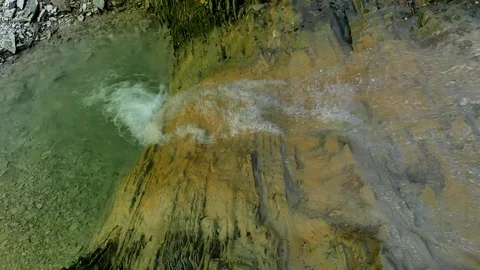 Mountain forest cliffs. Mountain the river flows beautiful nature wild landscape Stock Footage