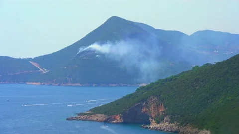 Mountain Forest Fire Stock Footage 210385701