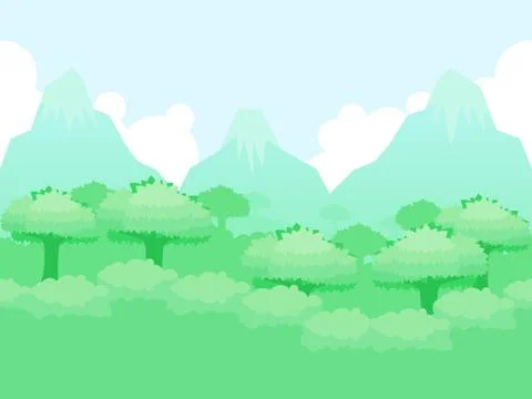 Mountain Forest Game Background Stock Illustration