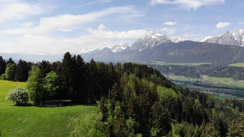 Mountain Forest with great View - Aerial Flight Stock Footage