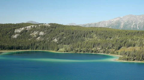 Mountain forest lake pan P HD 8740 Stock Footage 854074
