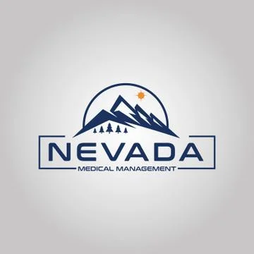 Mountain forest modern vector logo design template Stock Illustration