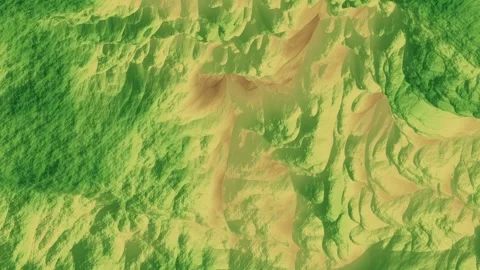 Mountain Forest NDVI Vegetation Index Map Treeline Canopy Oblique Aerial Remote Stock Footage 344529154