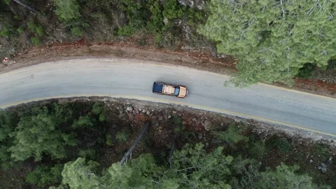 A mountain forest road SUV Stock Footage 228828240