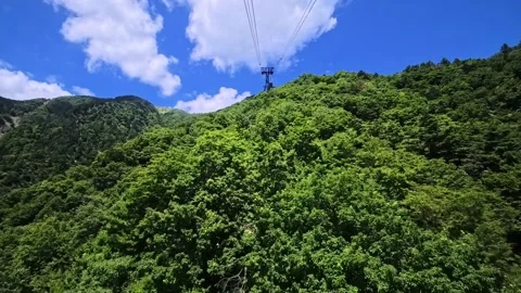 Mountain Forest Ropeway View, Biwako Valley, Otsu, Shiga, Japan Stock Footage 341956349