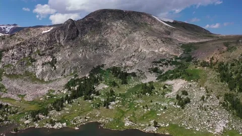 Mountain Forest Storm Clouds Panorama Aerial Stock Footage 143722640